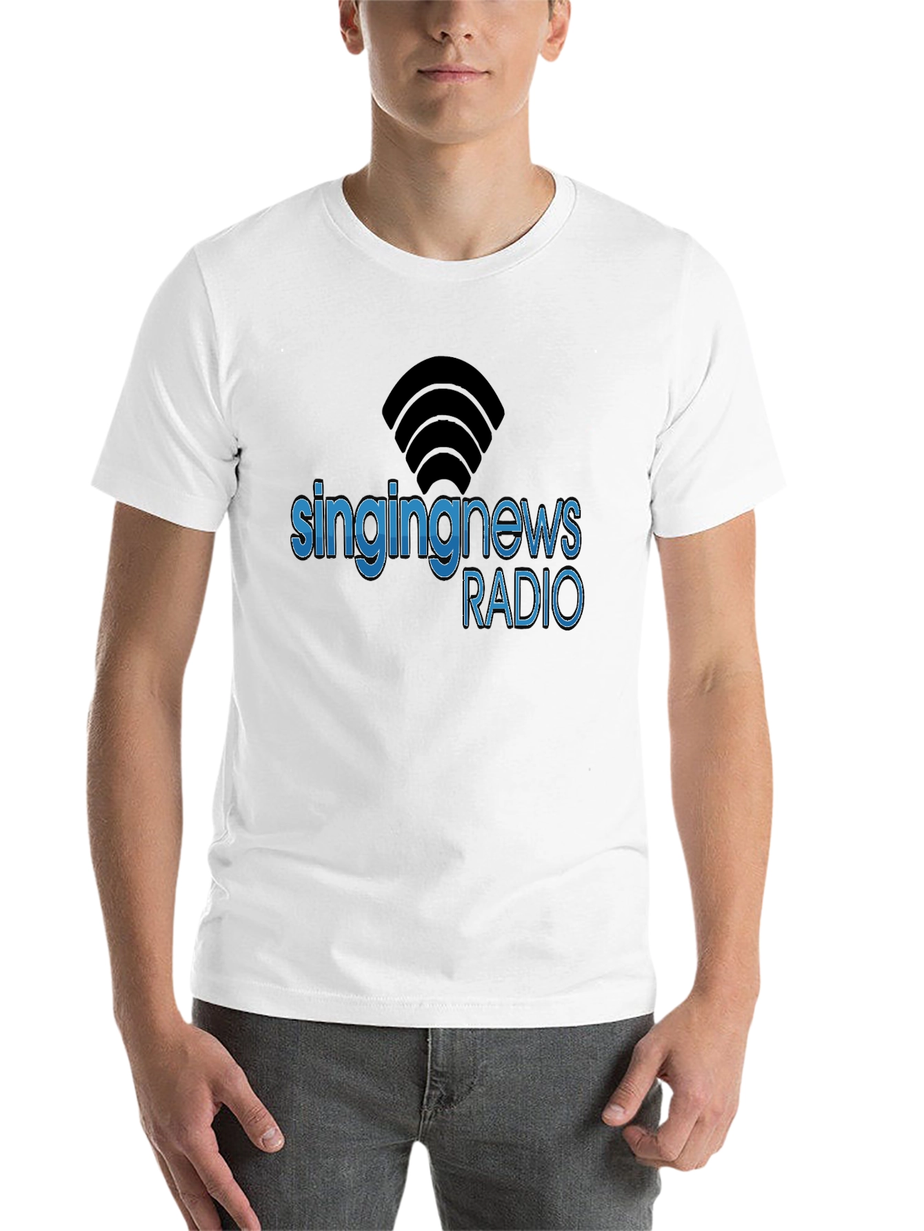 Black Singing News Radio Black T-Shirt view 14