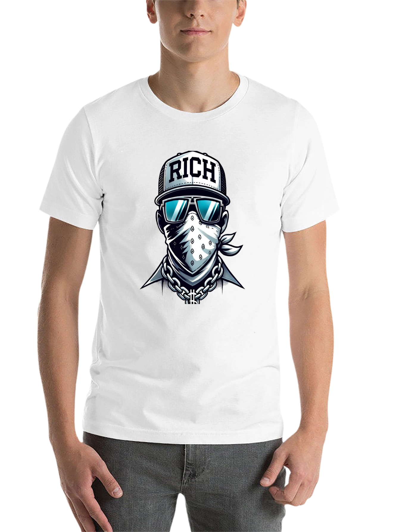 Black Rich Graphic T-Shirt - Urban Streetwear Style view 14