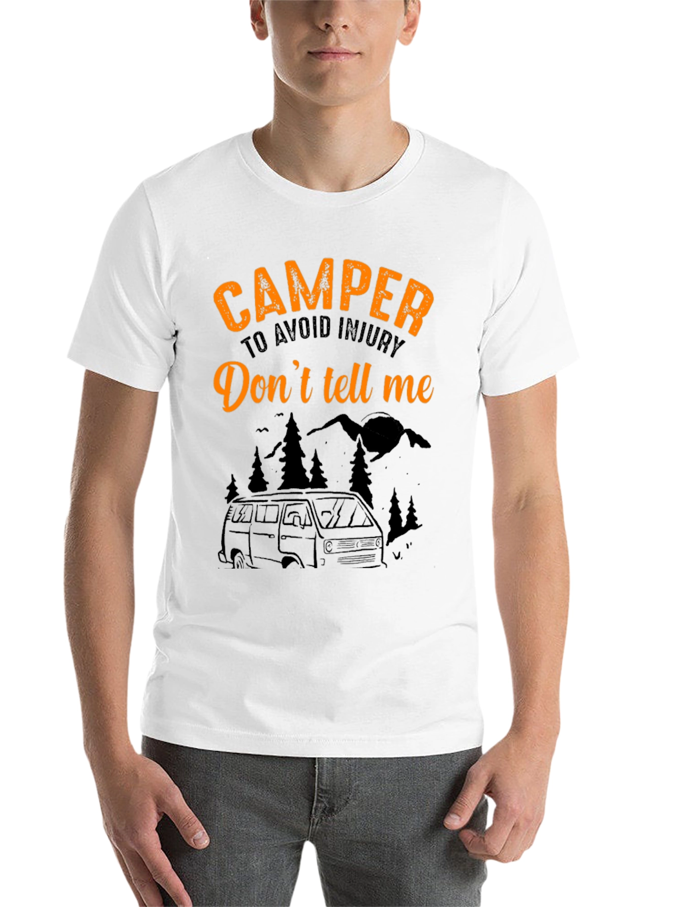 Black Camper Tee: "Don't Tell Me!" Black T-Shirt view 14