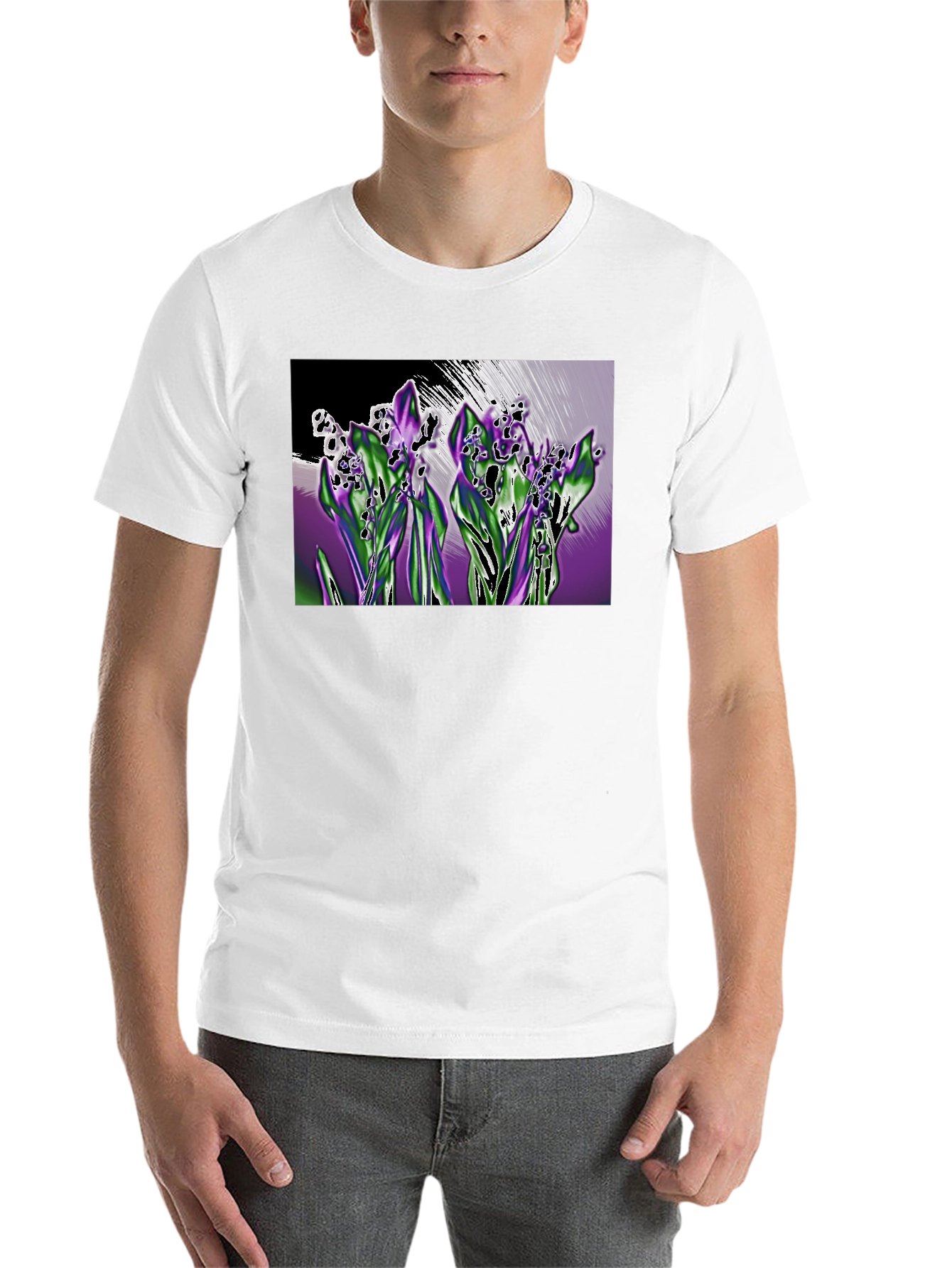 Black Lily of the Valley Graphic T-Shirt - Black view 14