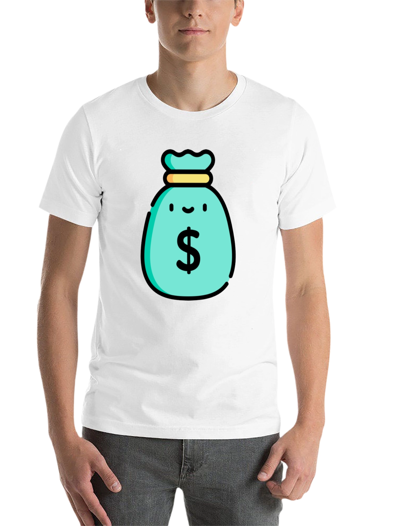 Black Money Bag Graphic T-Shirt - Black view 14
