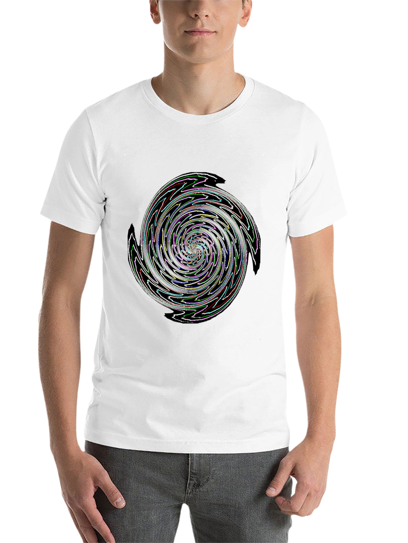 Black Swirl Graphic Black T-Shirt view 14