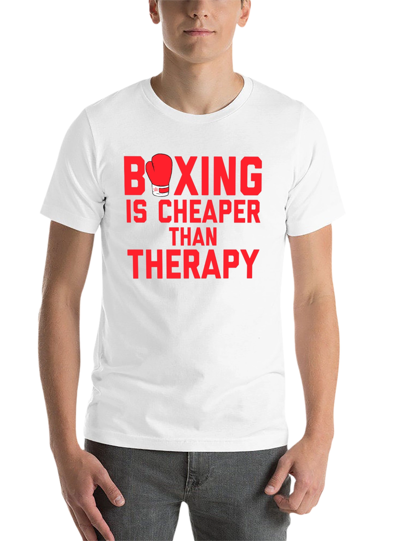 Black Boxing is Cheaper Than Therapy Graphic T-Shirt view 14