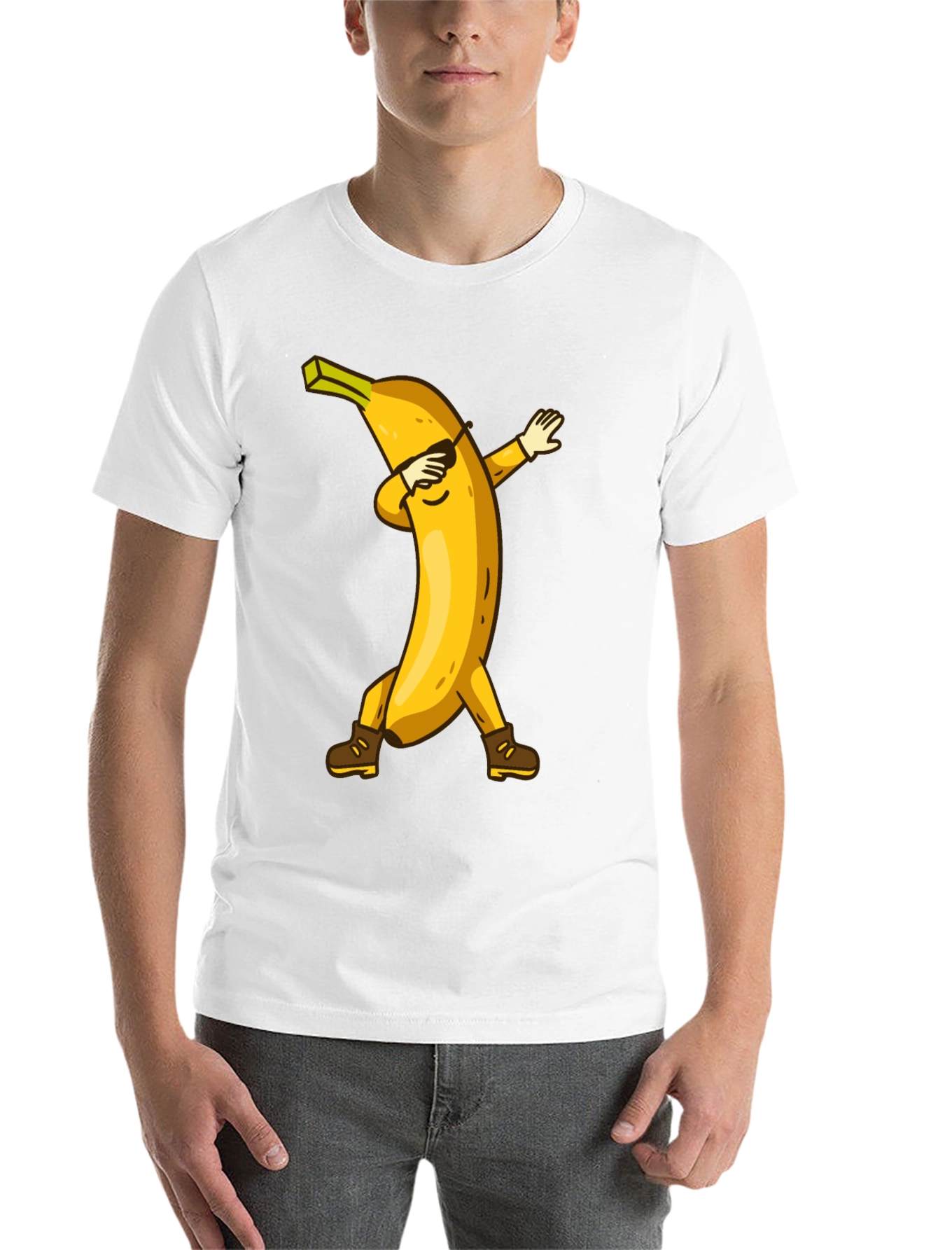 Black Dabbing Banana Graphic Tee - Fun Trendy Shirt view 14