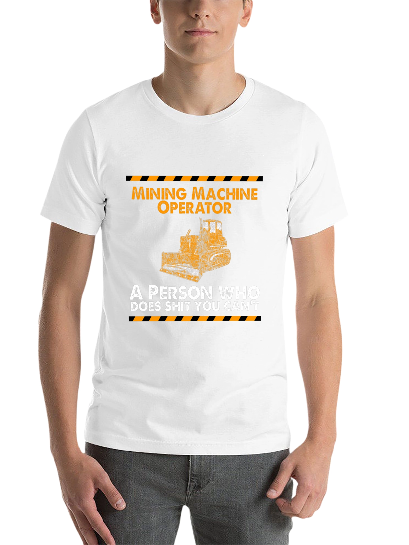 Black Mining Machine Operator Graphic Tee view 14