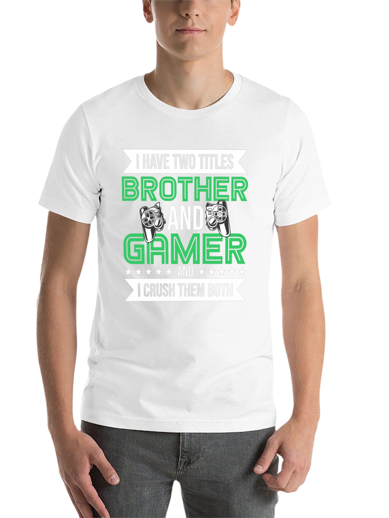 Black Brother and Gamer T-Shirt: I Crush Them Both! view 14