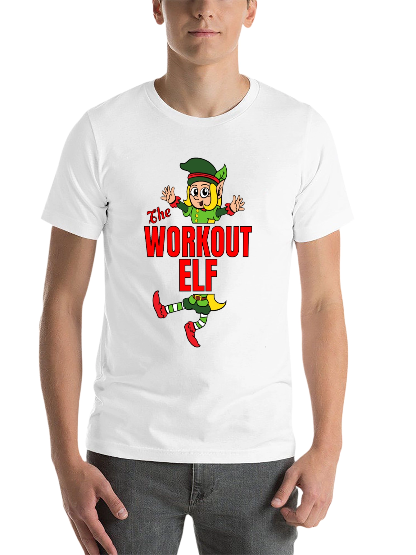 Black Workout Elf Graphic T-Shirt view 14