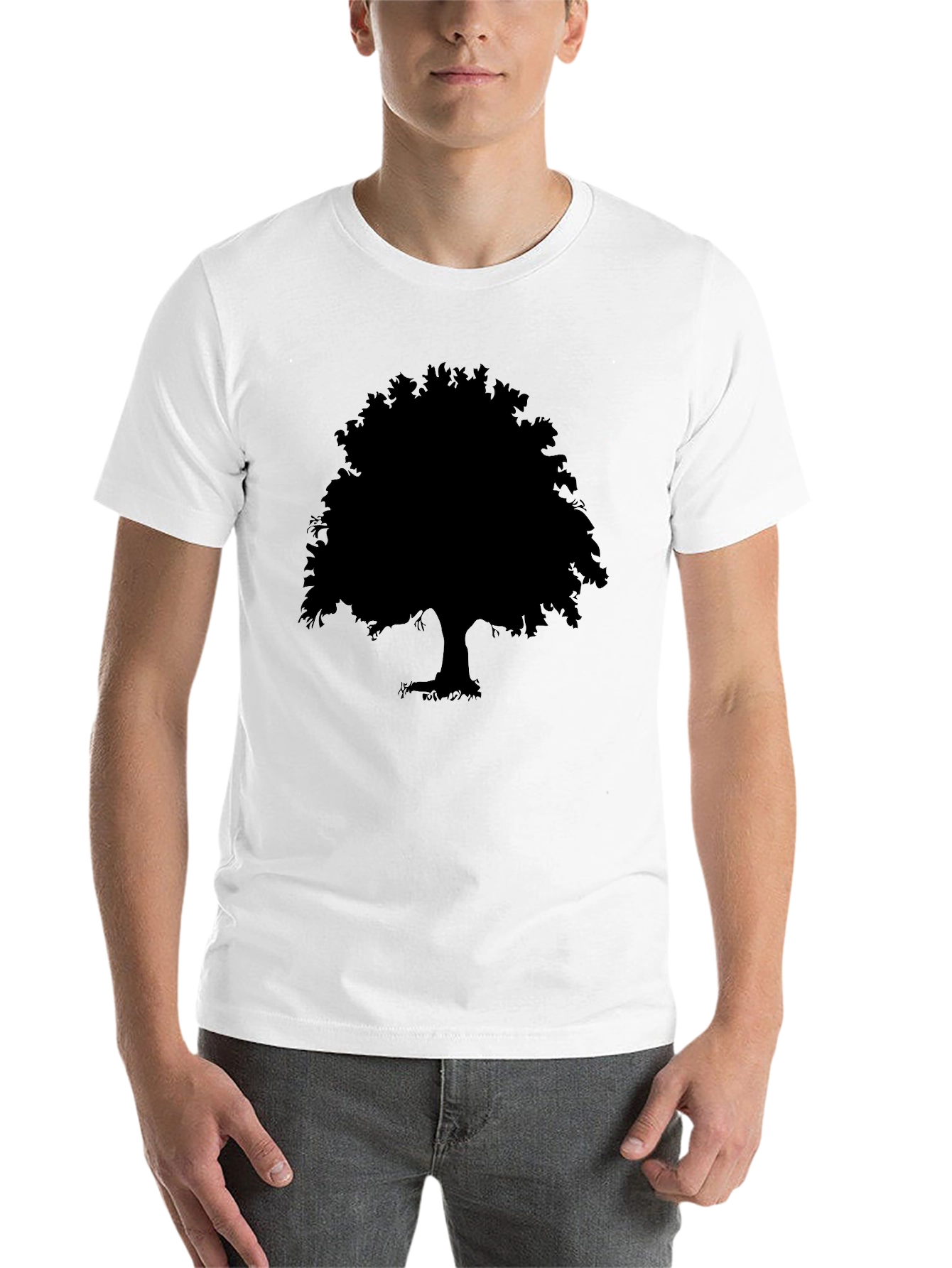 Black Silhouette Tree Graphic Tee - Mens Short Sleeve Crew Neck view 14