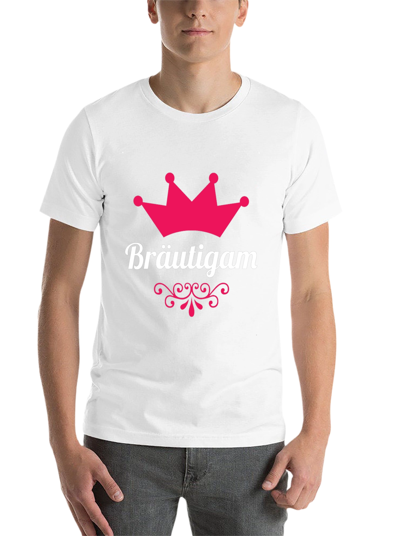 Black Bräutigam Groom Crown T-Shirt - Black view 14