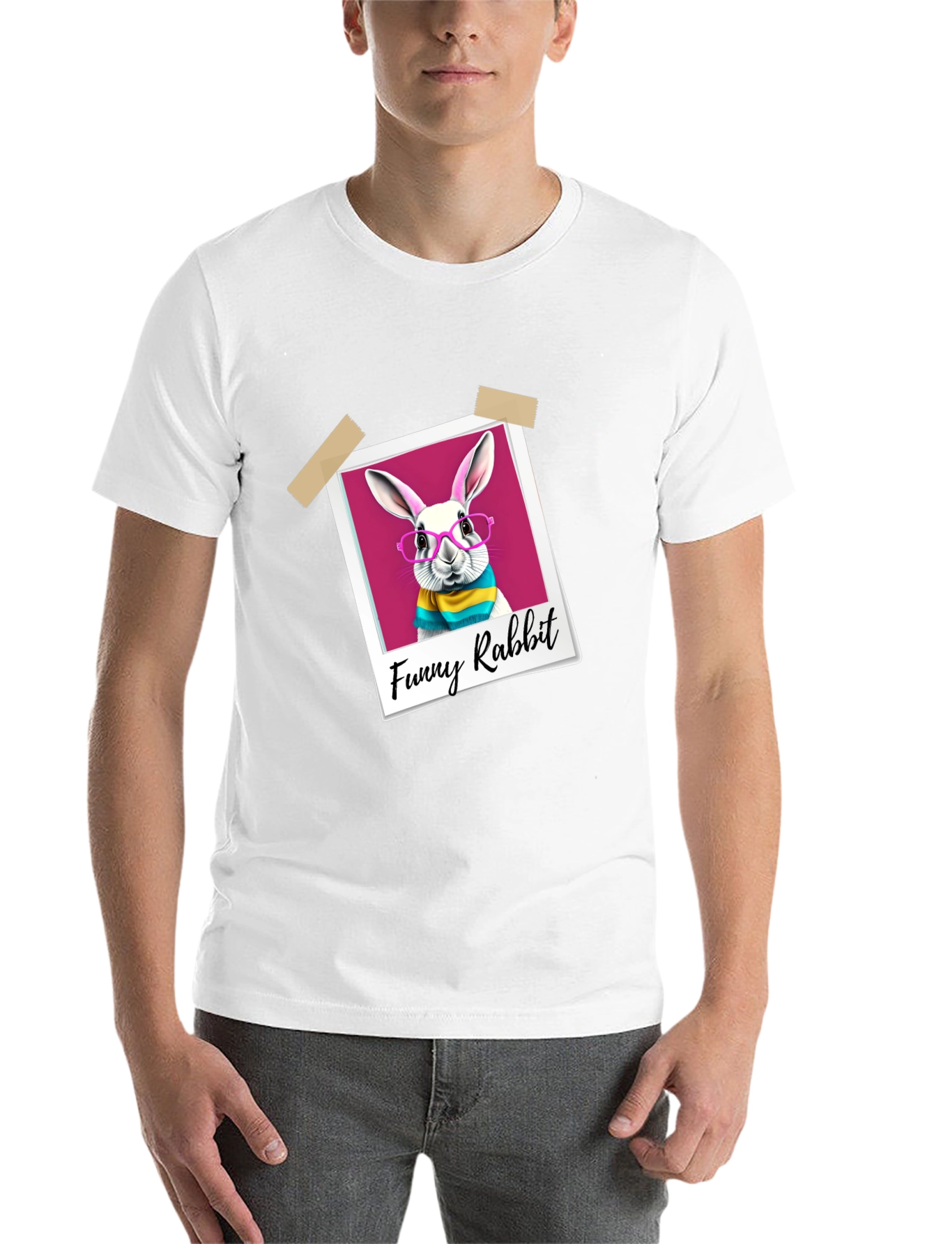 Black Funny Rabbit Graphic T-Shirt view 14