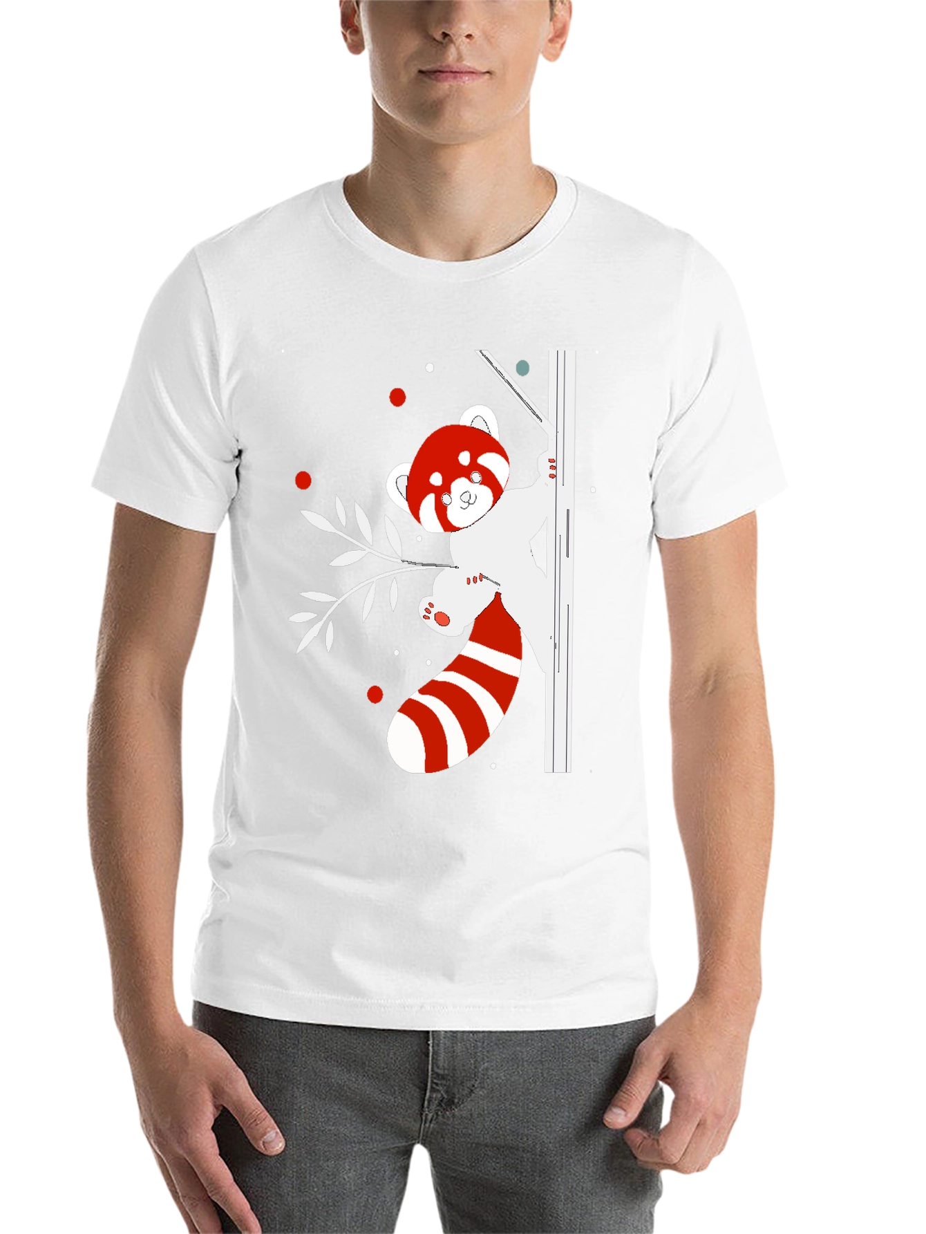 Black Red Panda T-Shirt - Cute Animal Design view 14