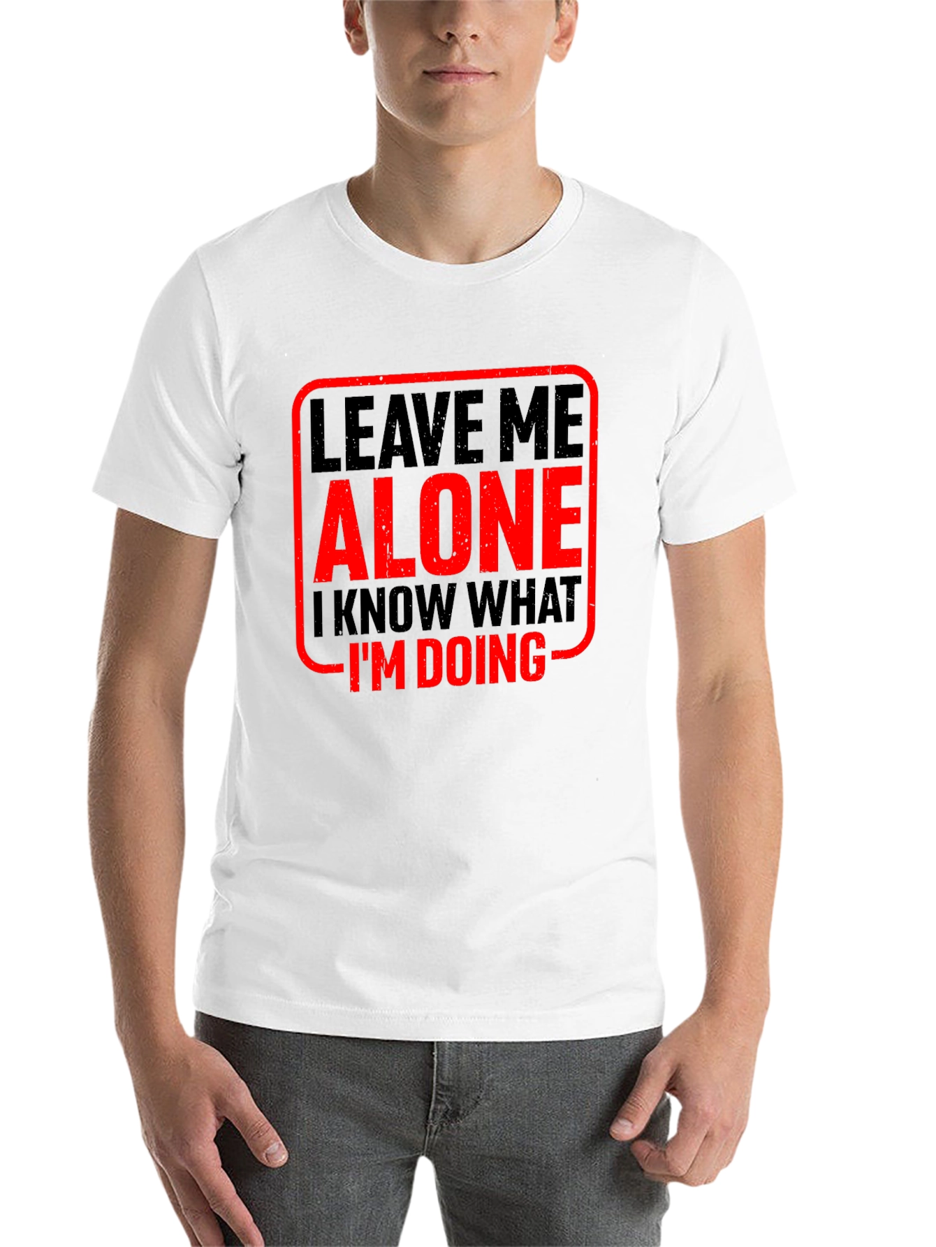 Black Leave Me Alone Graphic Tee - Mens Black Cotton T-Shirt view 14