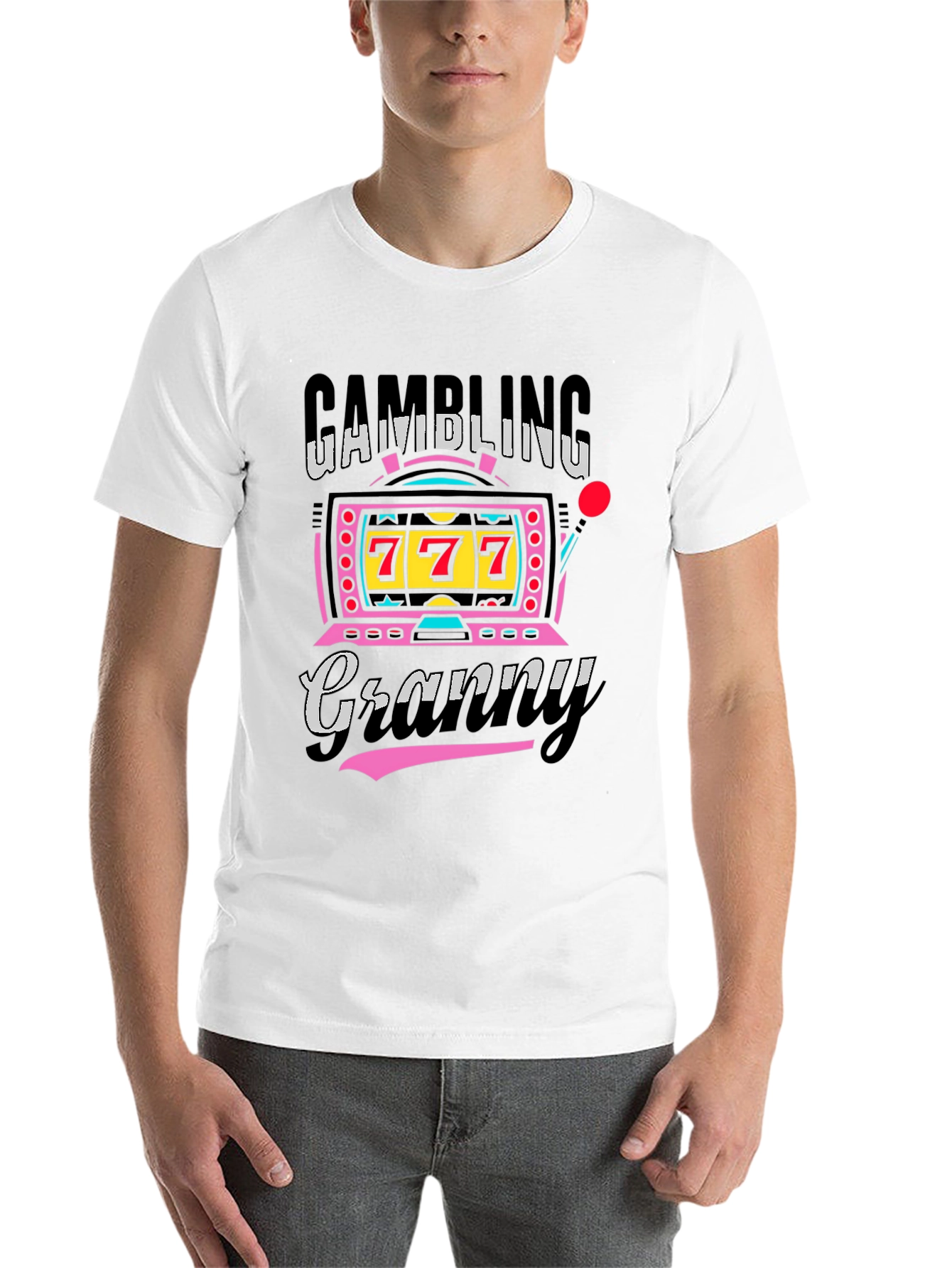 Black Gambling Granny Graphic Tee - Lucky 7s Casino Shirt view 14