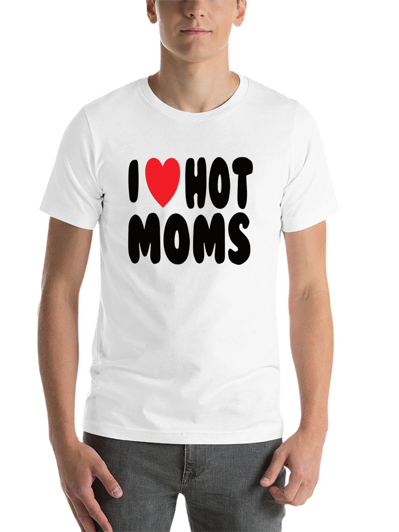 Black I Heart Hot Moms Graphic Tee - Black T-Shirt view 14