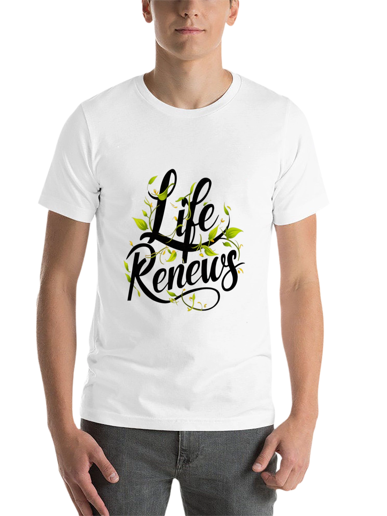 Black Life Renews Graphic Print Black T-Shirt view 14