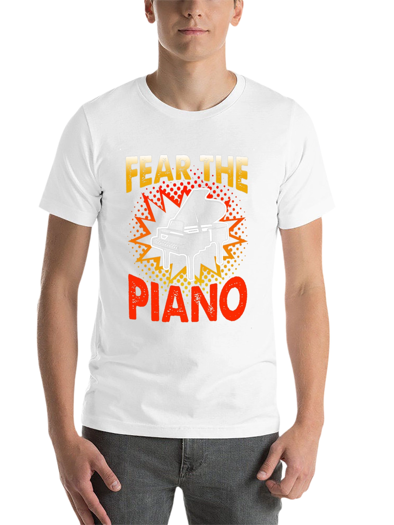 Black Fear the Piano Graphic T-Shirt view 14