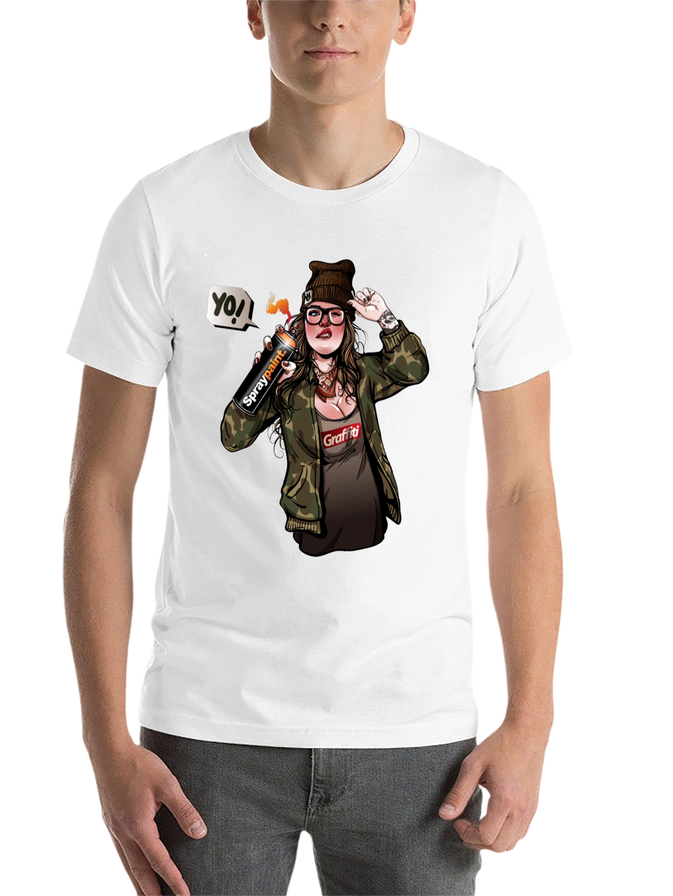 Black Graffiti Girl T-Shirt - Urban Street Style view 14