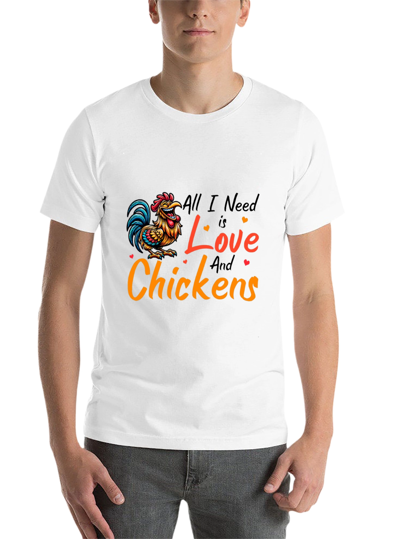 Black All I Need is Love and Chickens T-Shirt view 14