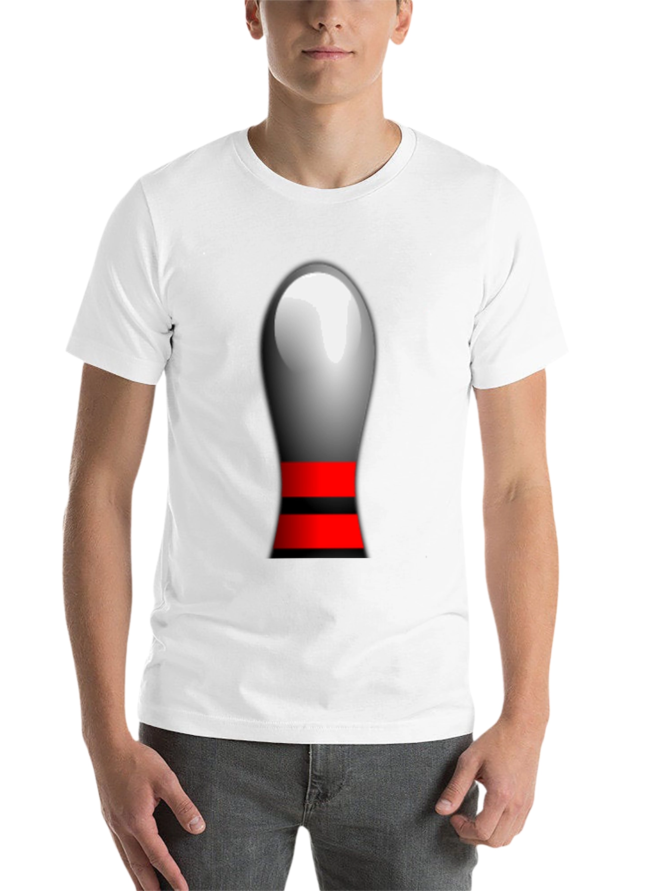 Black Novelty Bowling Pin Graphic T-Shirt view 14