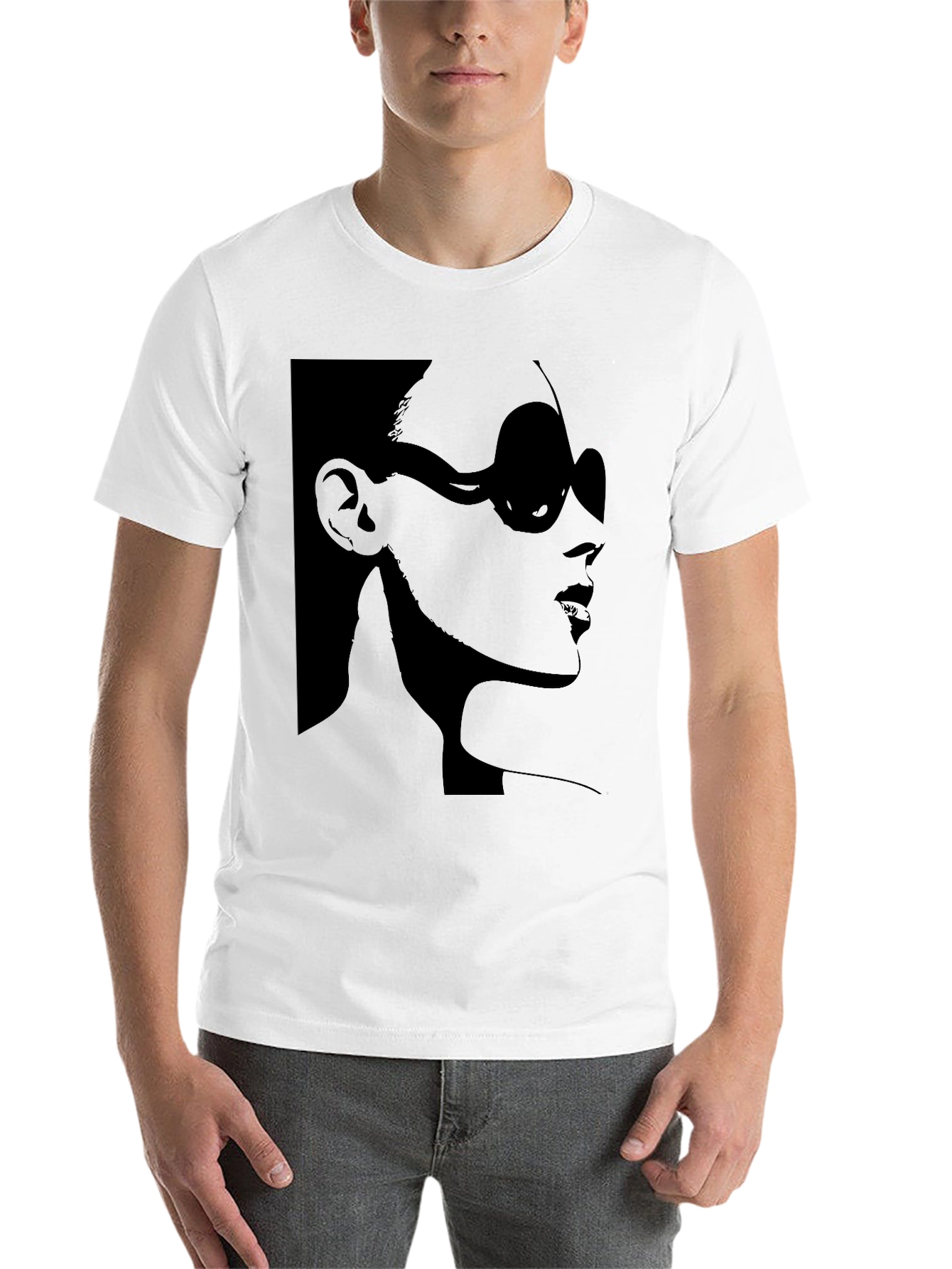 Black Stylish Silhouette Graphic T-Shirt view 14
