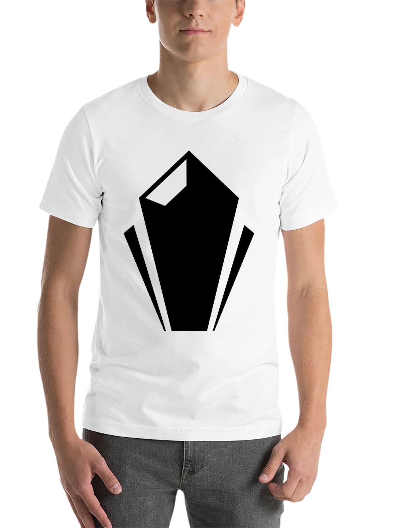 Black Geometric Graphic Tee - Modern Black Shirt view 14