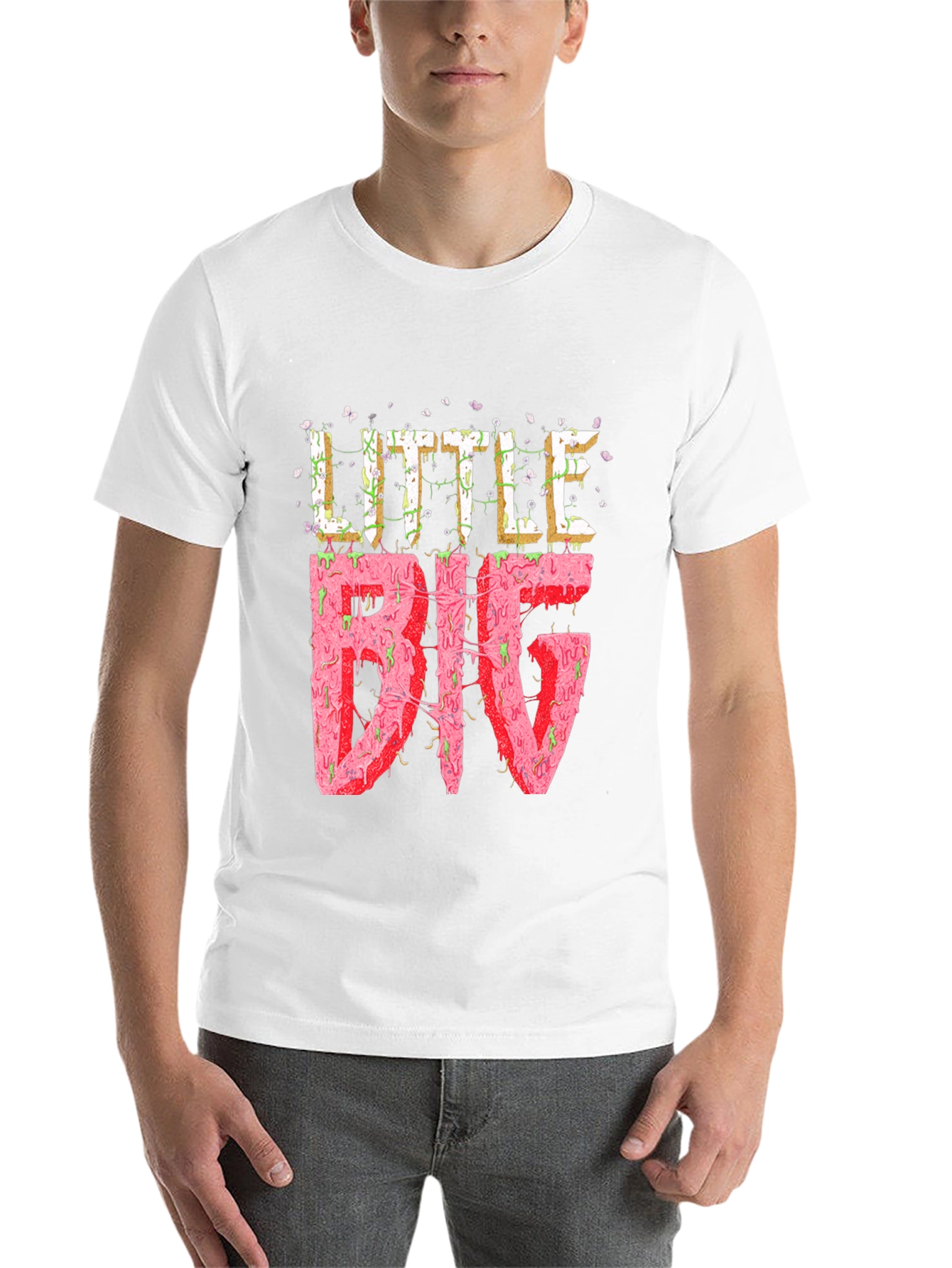 Black Little Big Graphic Tee - Black Cotton Blend view 14