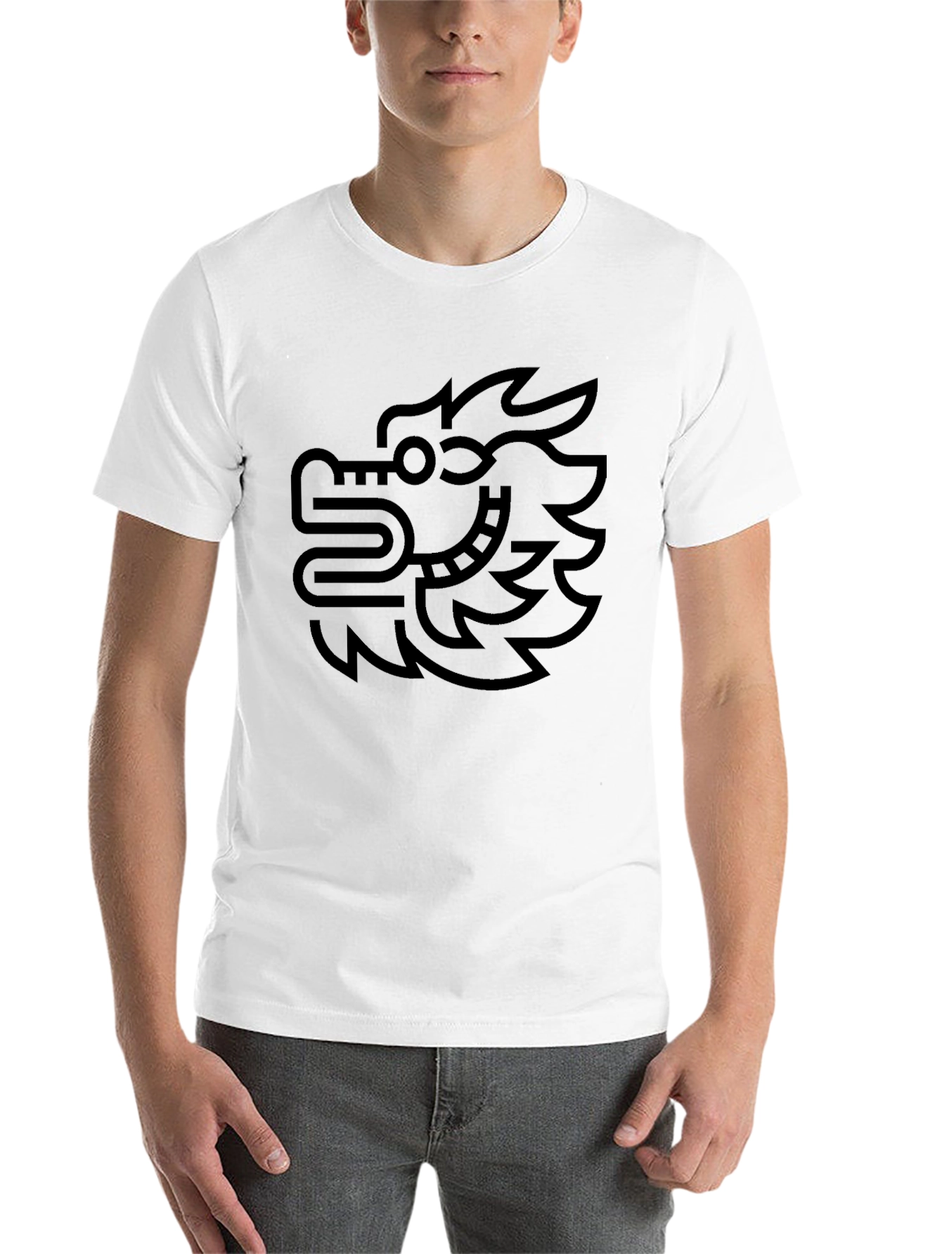 Black Black T-Shirt with Aztec Dragon Graphic view 14