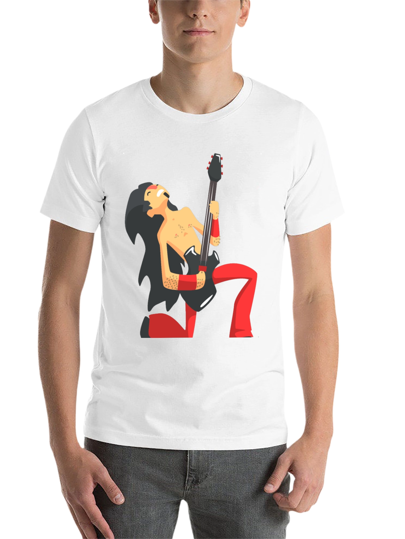 Black Cartoon Rocker Graphic Black T-Shirt view 14