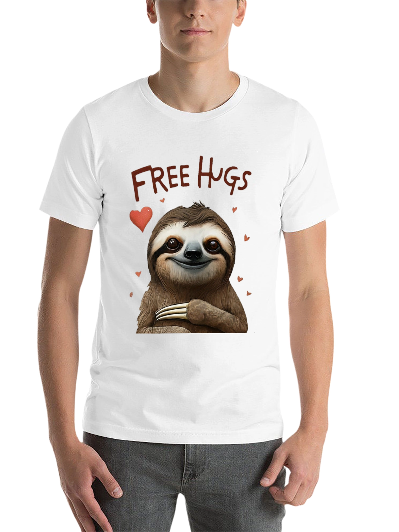 Black Sloth Free Hugs Graphic T-Shirt view 14