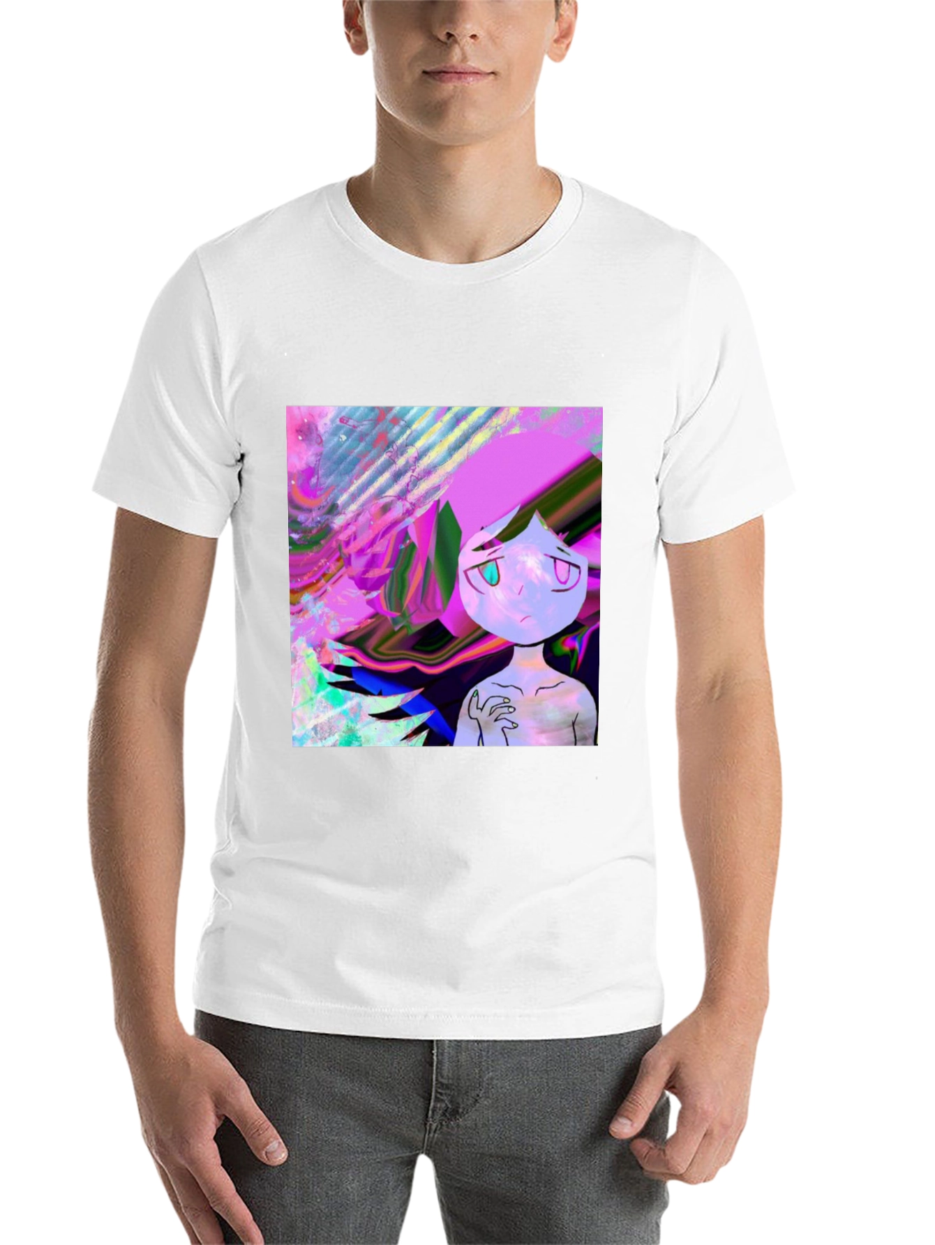 Black Abstract Art T-Shirt - Edgy Graphic Tee view 14