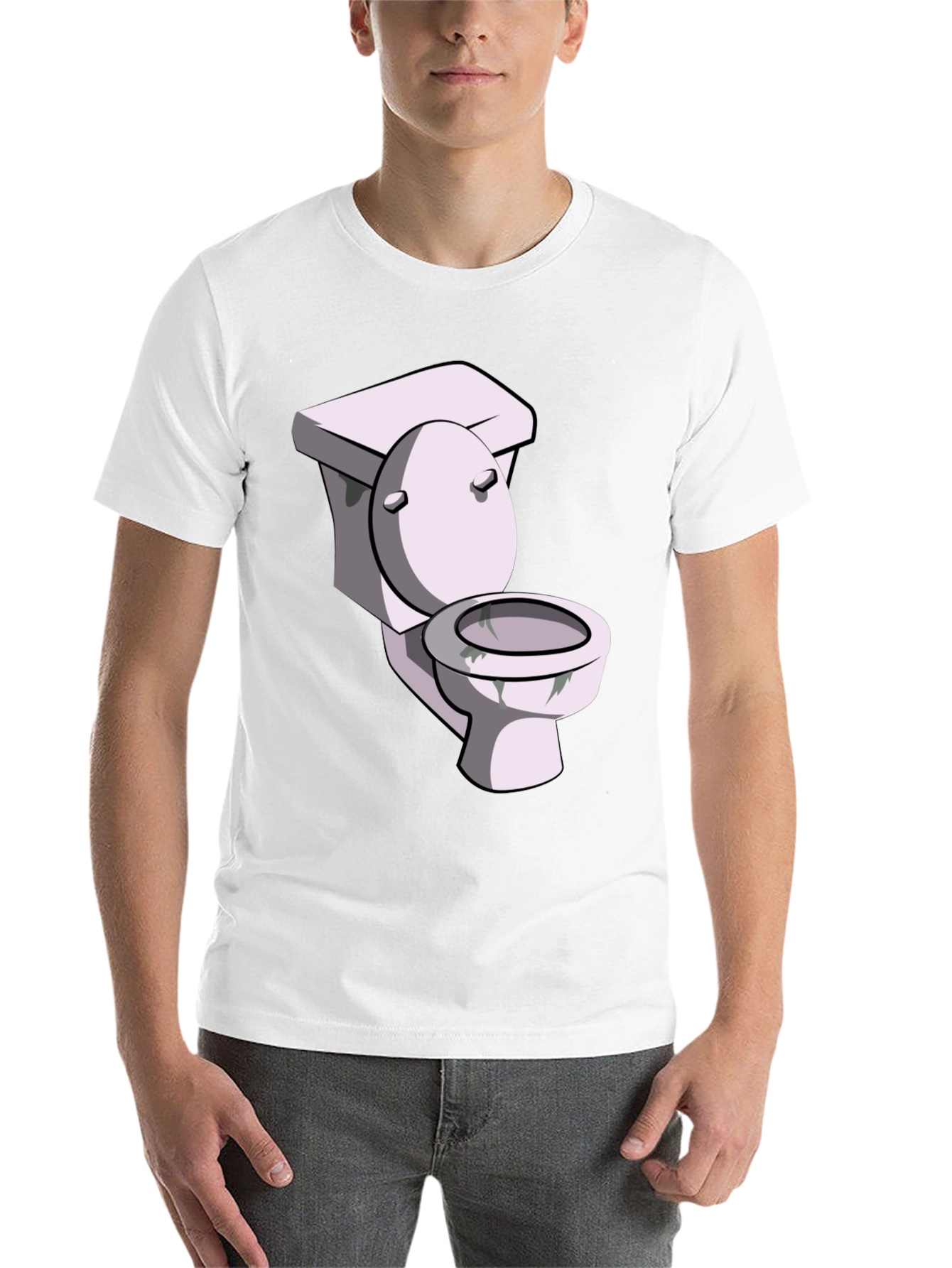 Black Toilet Humor Graphic Tee - Black Cotton T-Shirt view 14