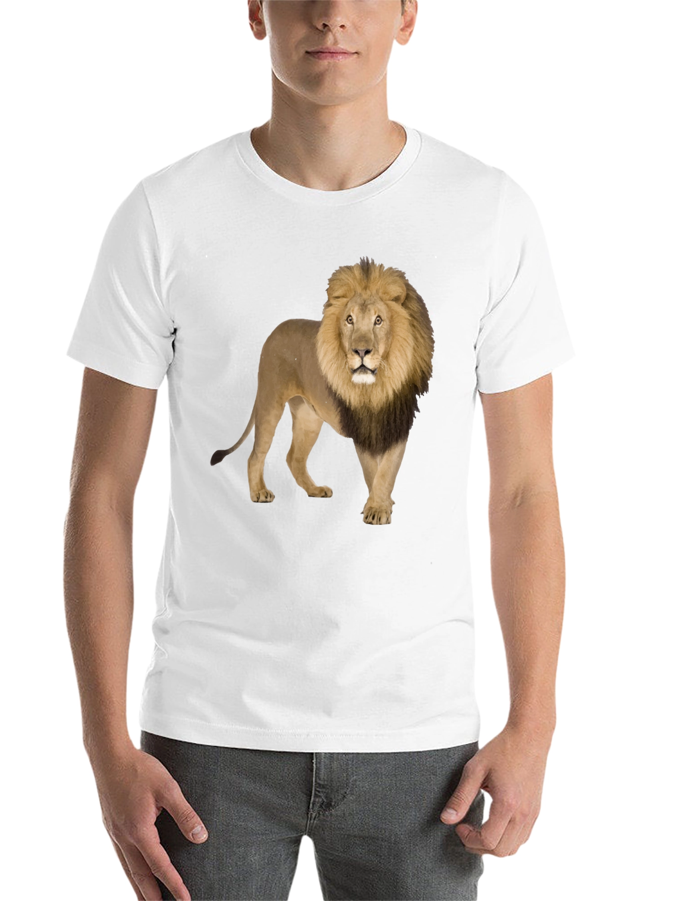 Black Lion Graphic Print Crew Neck T-Shirt view 14