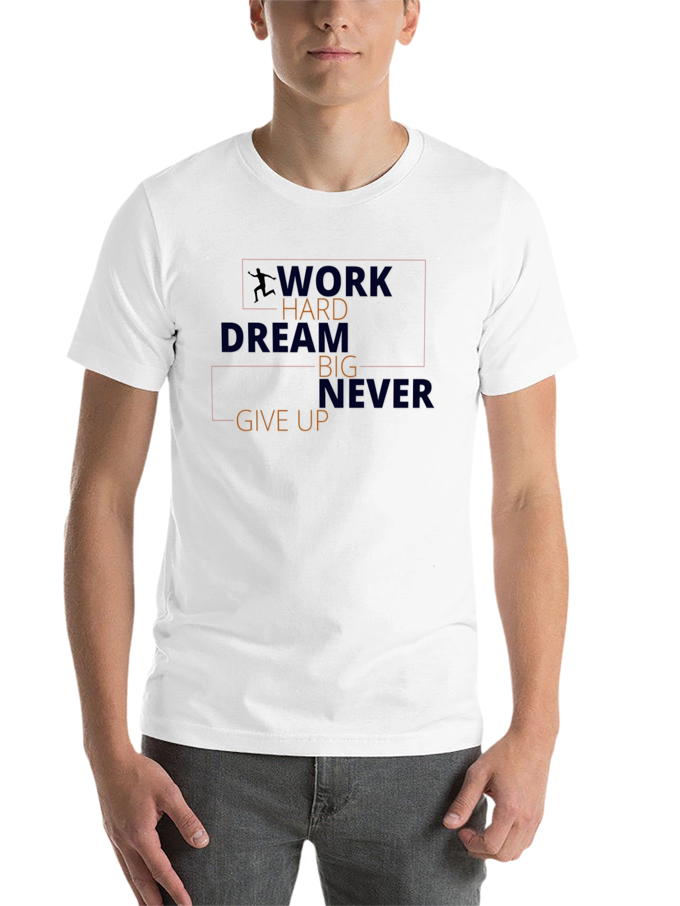 Black Motivational Black T-Shirt: Work Hard, Dream Big view 14
