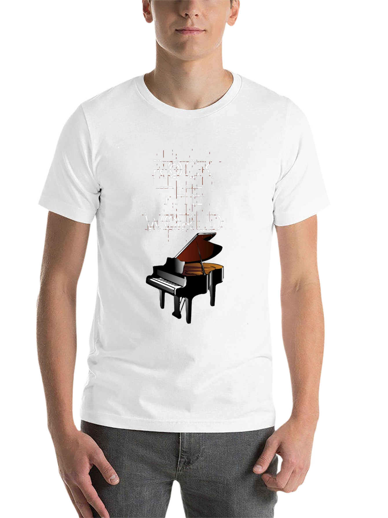 Black Rock the World Piano Graphic Tee - Black view 14