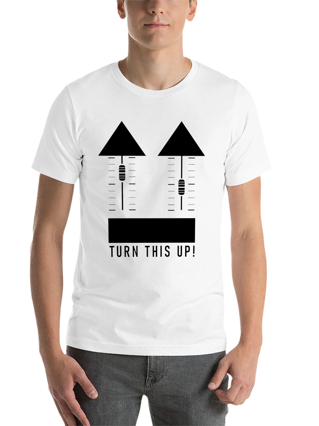 Black Turn This Up Graphic T-Shirt - Black Crew Neck Tee view 14