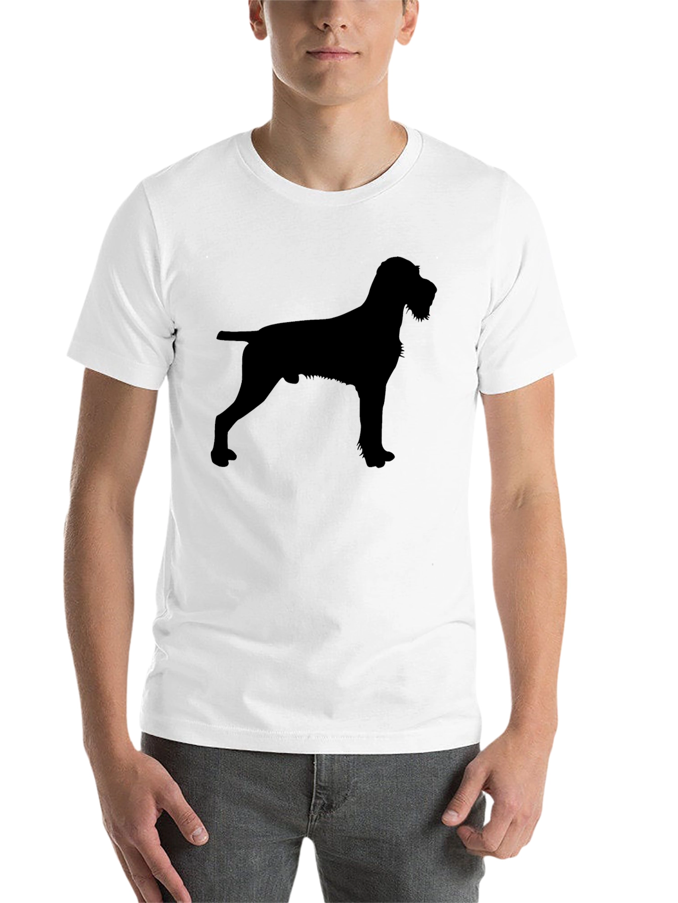 Black Dog Silhouette Black T-Shirt view 14