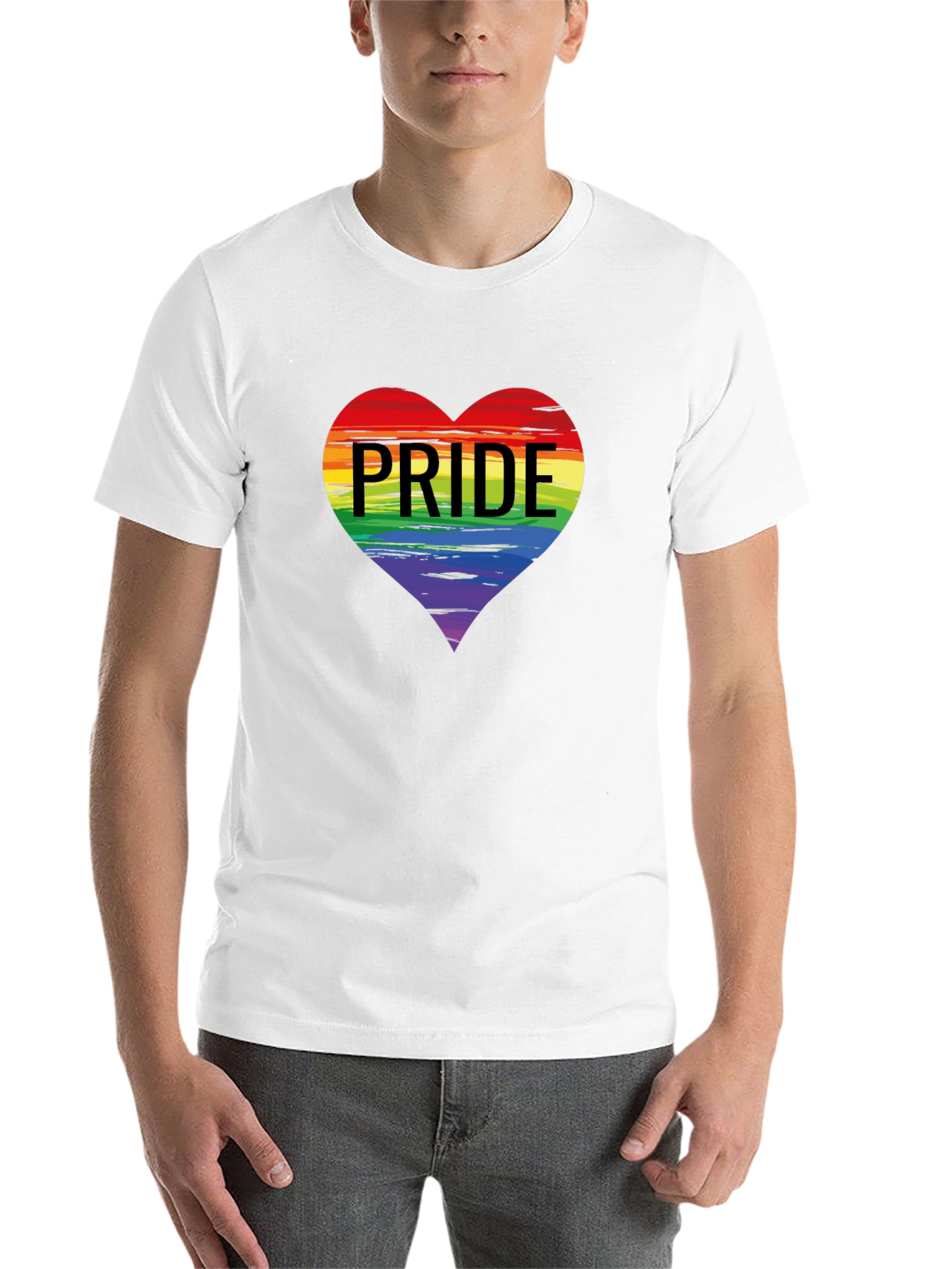 Black Pride Heart Graphic T-Shirt - Black Crew Neck Tee view 14