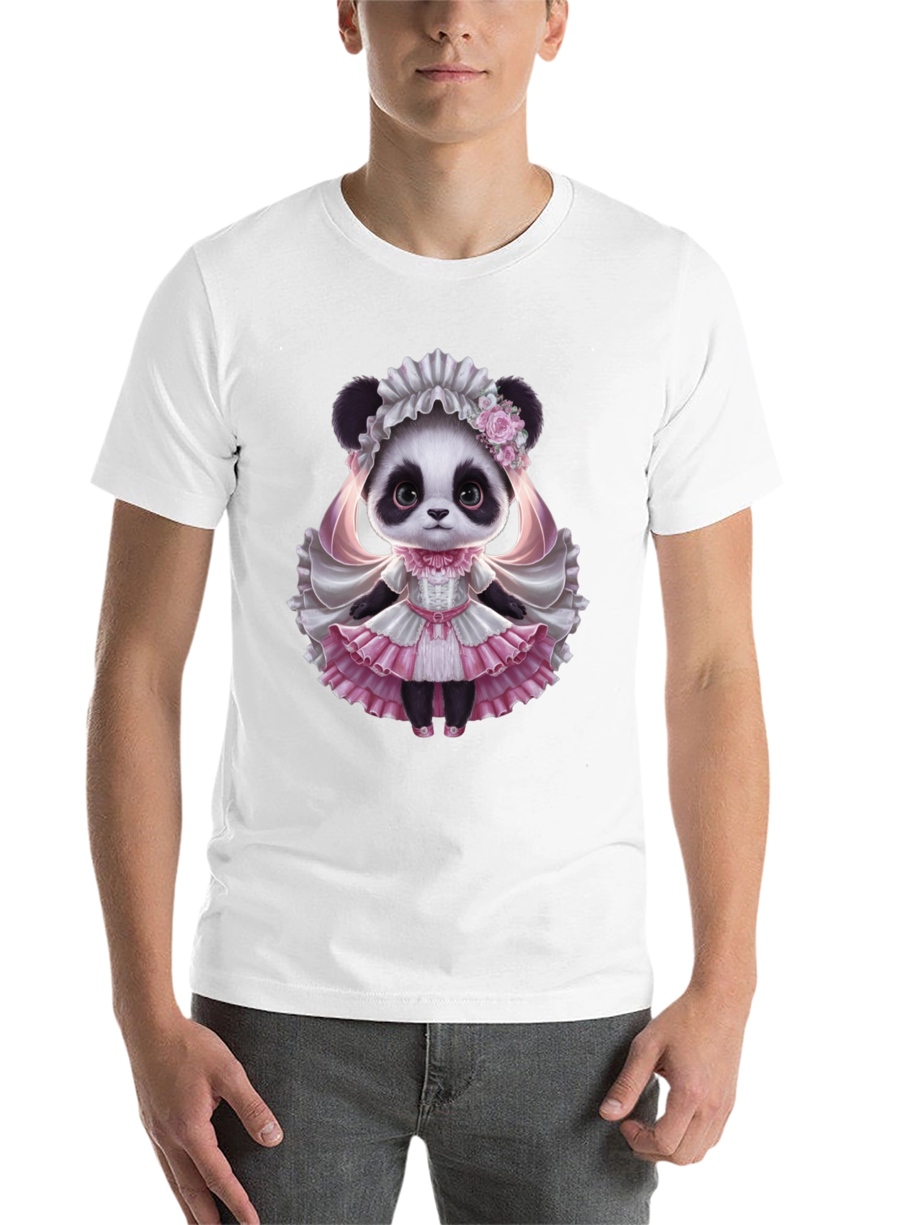 Black Panda Princess T-Shirt - Cute Animal Graphic Tee view 14