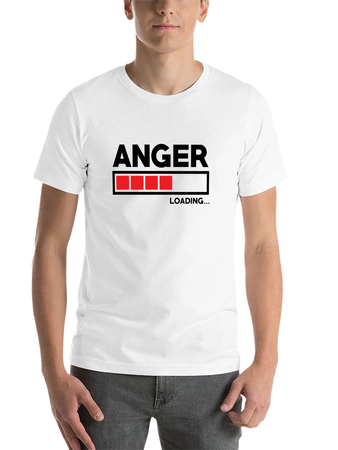 Black Anger Loading Funny Graphic T-Shirt view 14