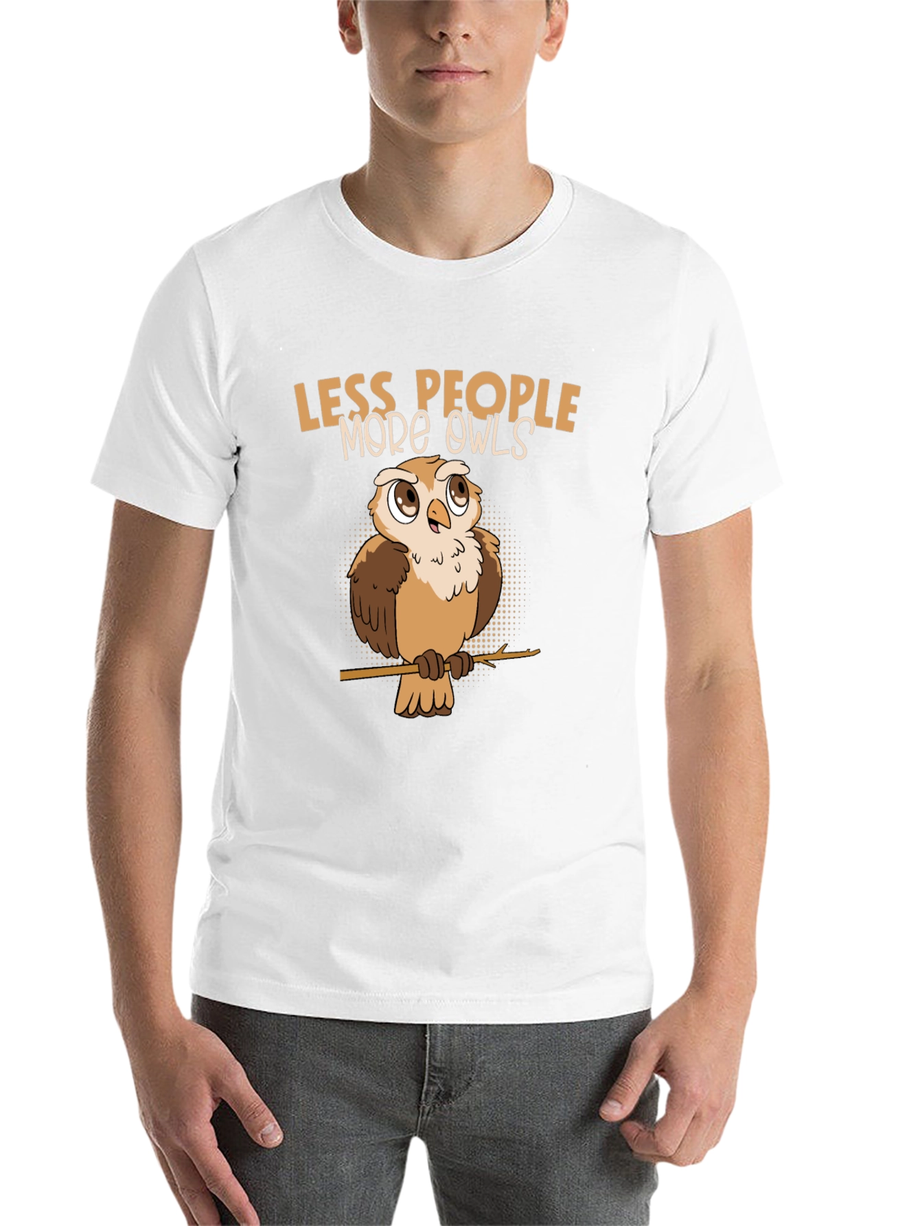 Black Less People More Owls Graphic Tee view 14