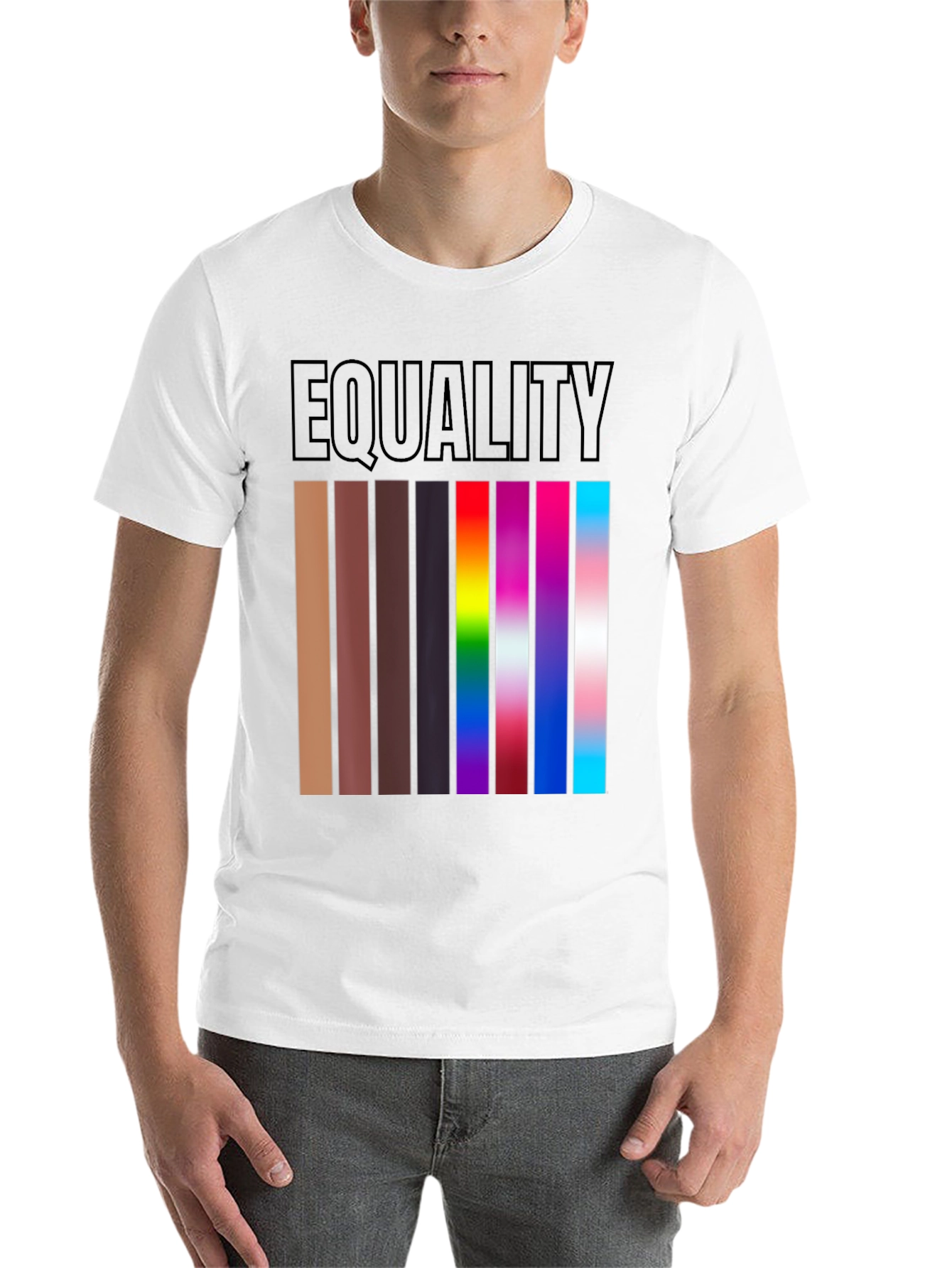 Black Equality T-Shirt Diverse Skin Tones & LGBTQ+ Pride view 14