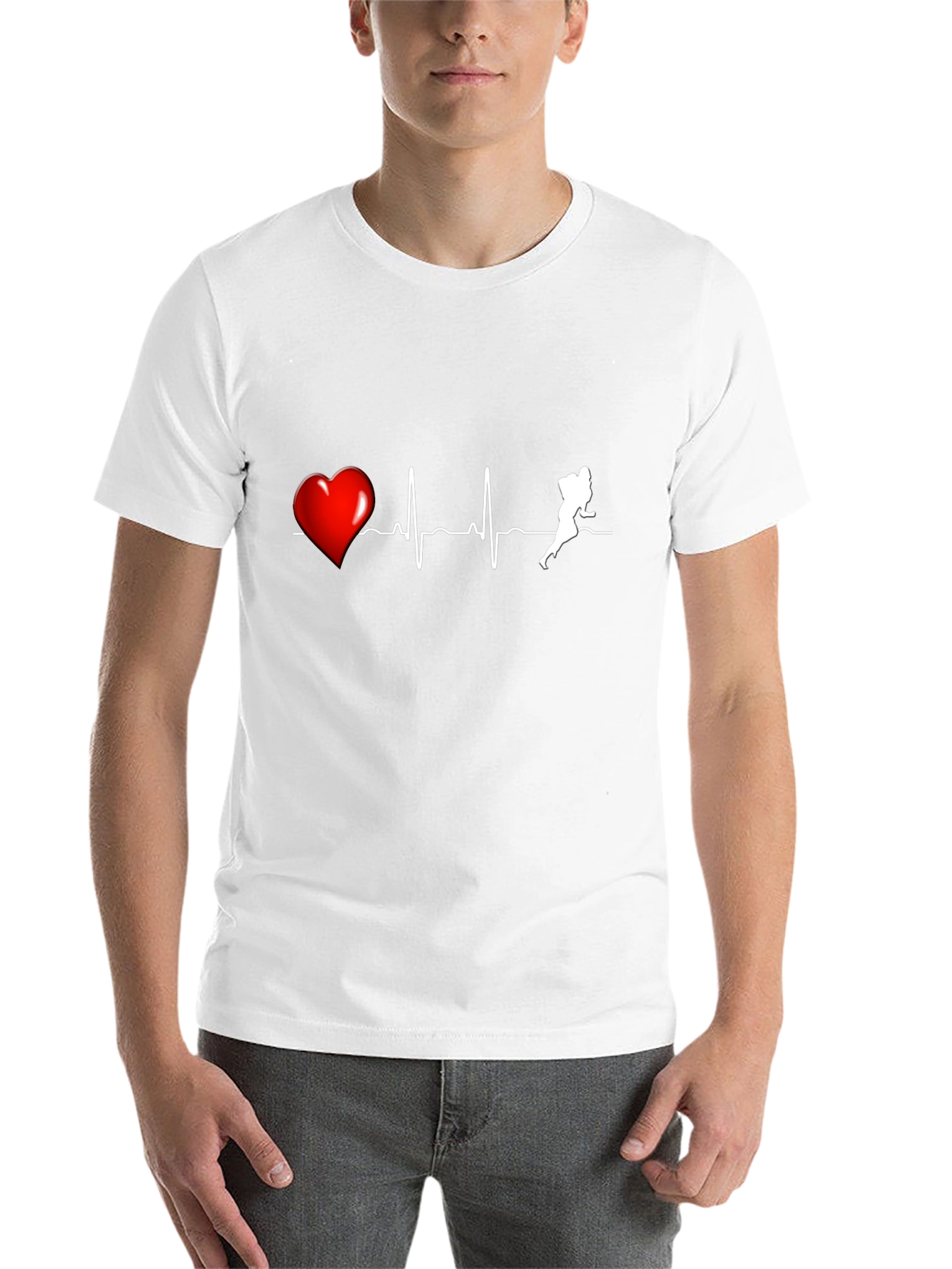 Black Football Heartbeat T-Shirt view 14
