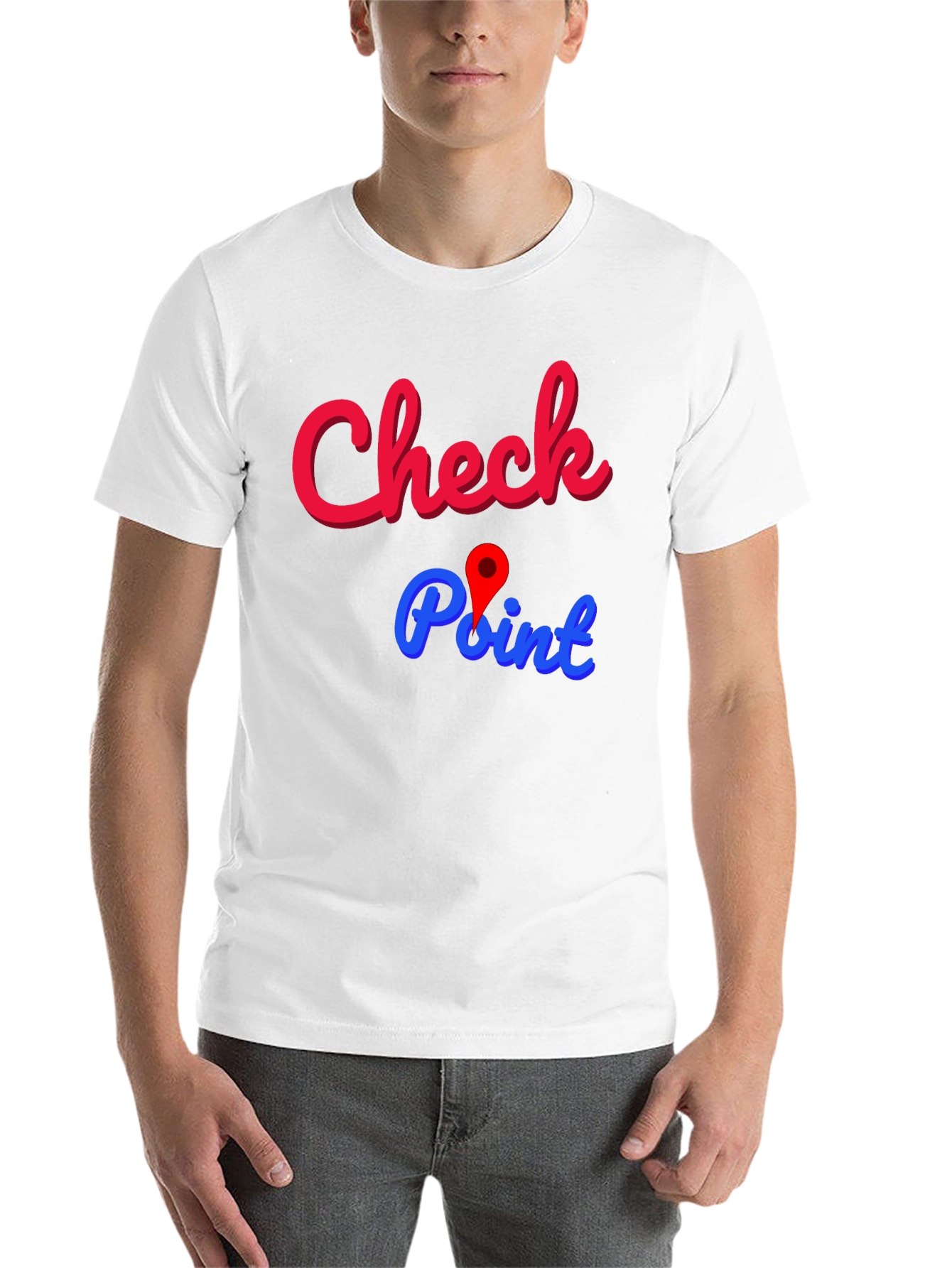 Black Check Point Graphic Tee - Stylish Cotton Blend view 14