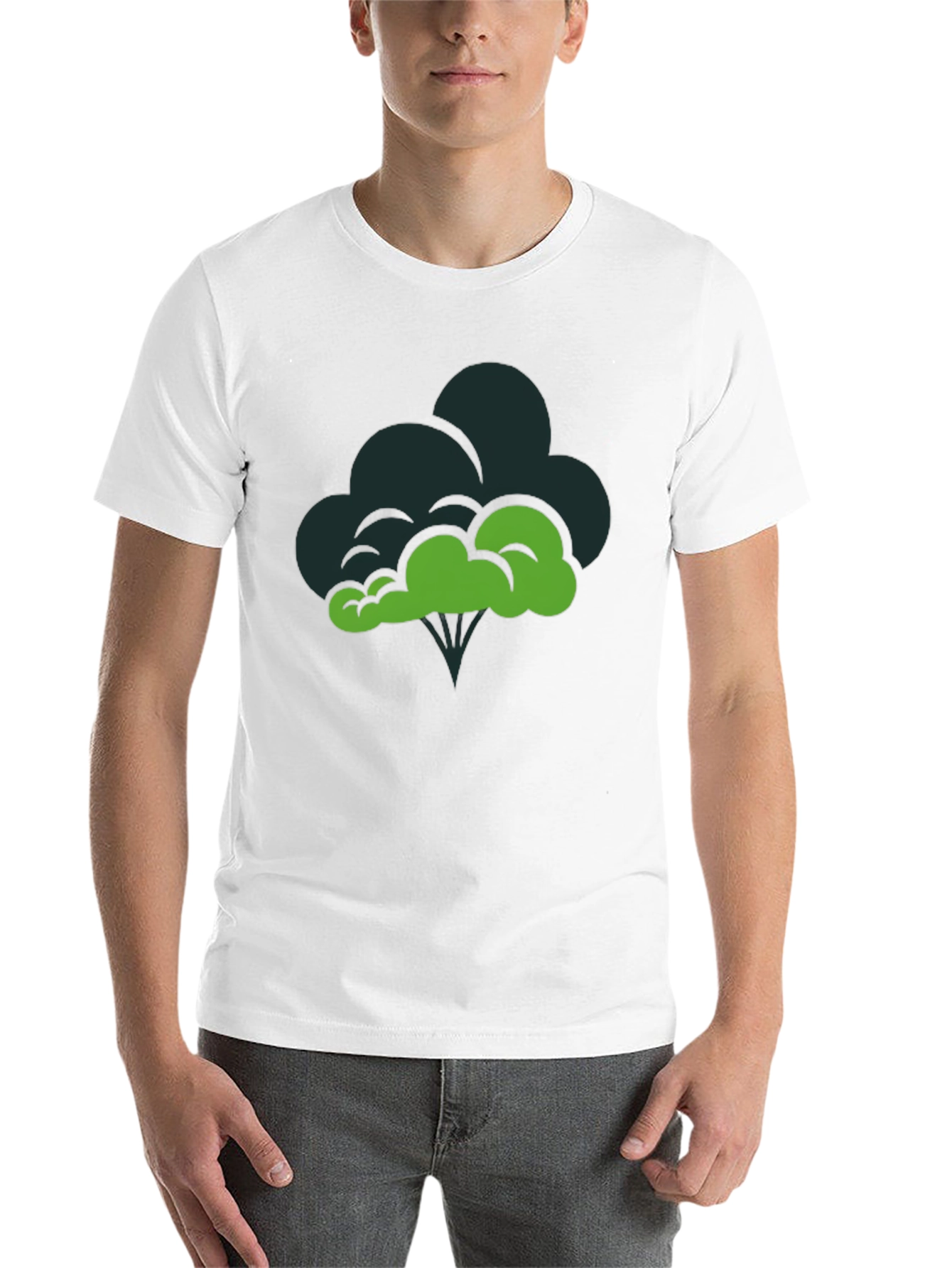 Black Broccoli Graphic Tee - Funny Veggie T-Shirt view 14