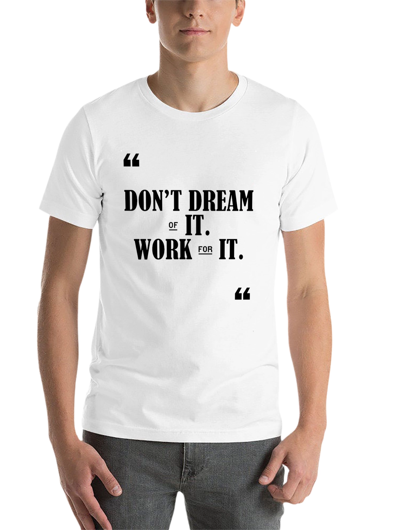 Black Motivational Black T-Shirt: Don't Dream, Work view 14
