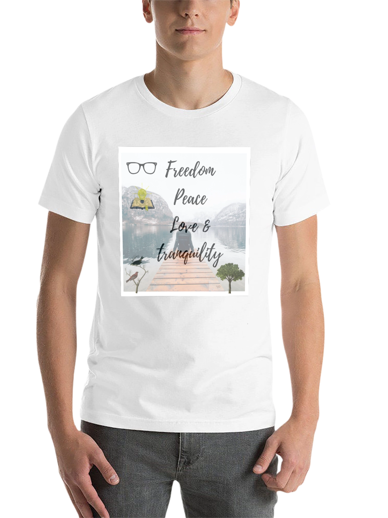 Black Freedom & Peace T-Shirt: Nature Inspired Design view 14