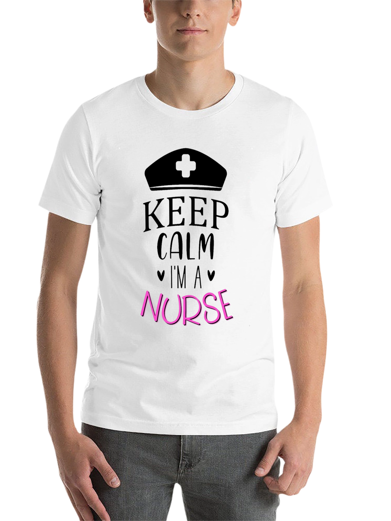 Black Keep Calm I'm A Nurse Black T-Shirt view 14