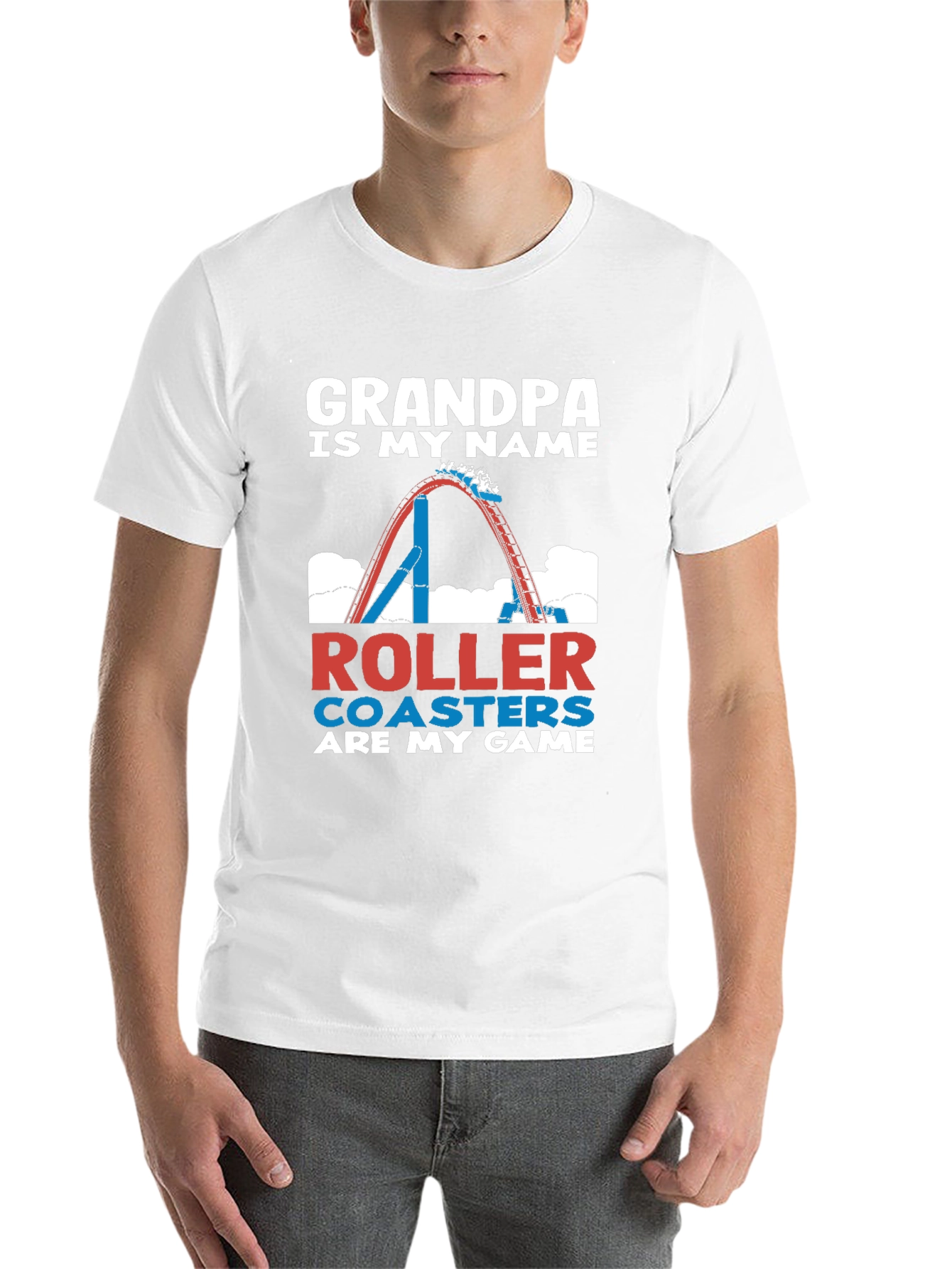 Black Grandpa Roller Coaster Game T-Shirt view 14