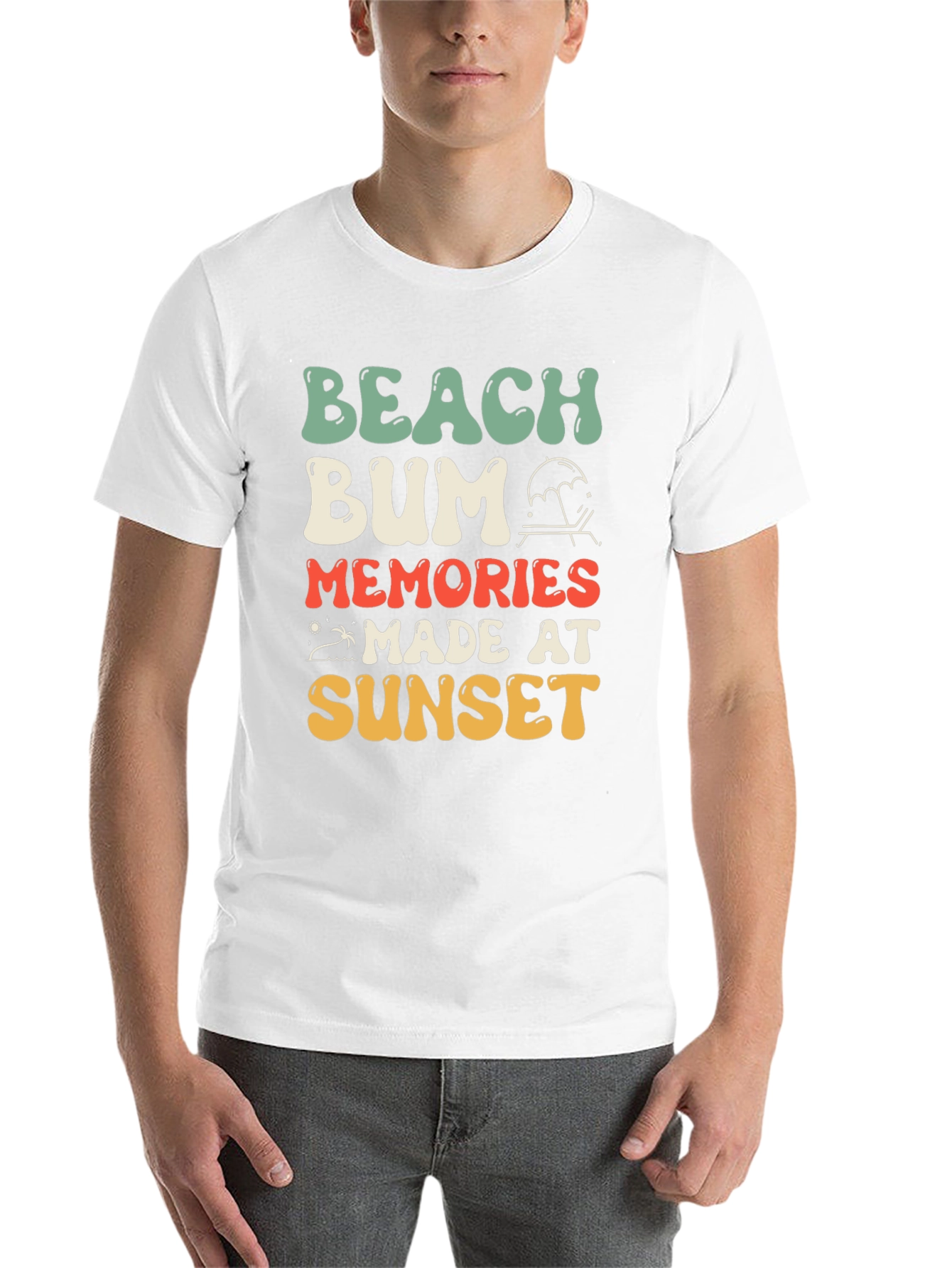 Black Beach Bum Sunset Memories T-Shirt view 14
