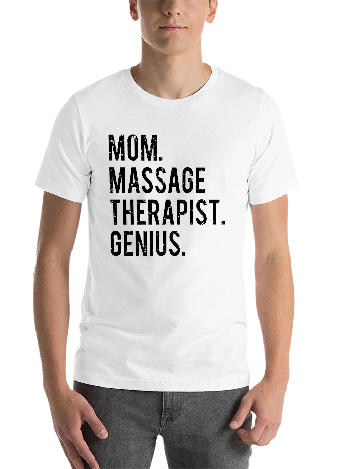Black Mom Massage Therapist Genius Black T-Shirt view 14